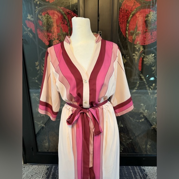 🩷CIEBON-Carmine Stripe Elbow Sleeve Shirtdress🩷 - Picture 12 of 13